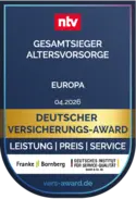 Deutscher Versicherungs-Award 2026: EUROPA ist Gesamtsieger im Bereich Altersvorsorge.